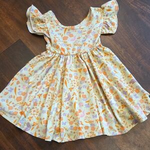 Charming Floral Dress with Ruffle Sleeves 12-24m